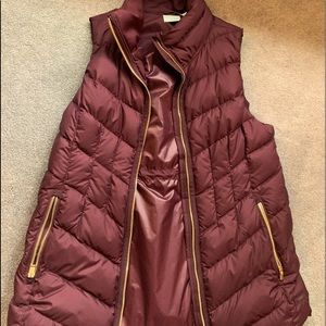 Athleta vest burgundy LP nwots